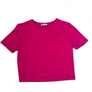 Zara Women's Pink Crop top Size M